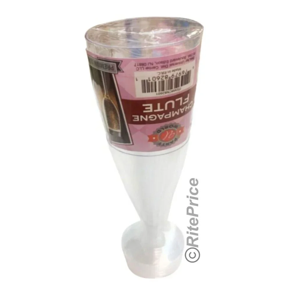 18 Pcs Champagne Flutes Disposable Clear Plastic Wine Glasses Party (3 Pack)-New
